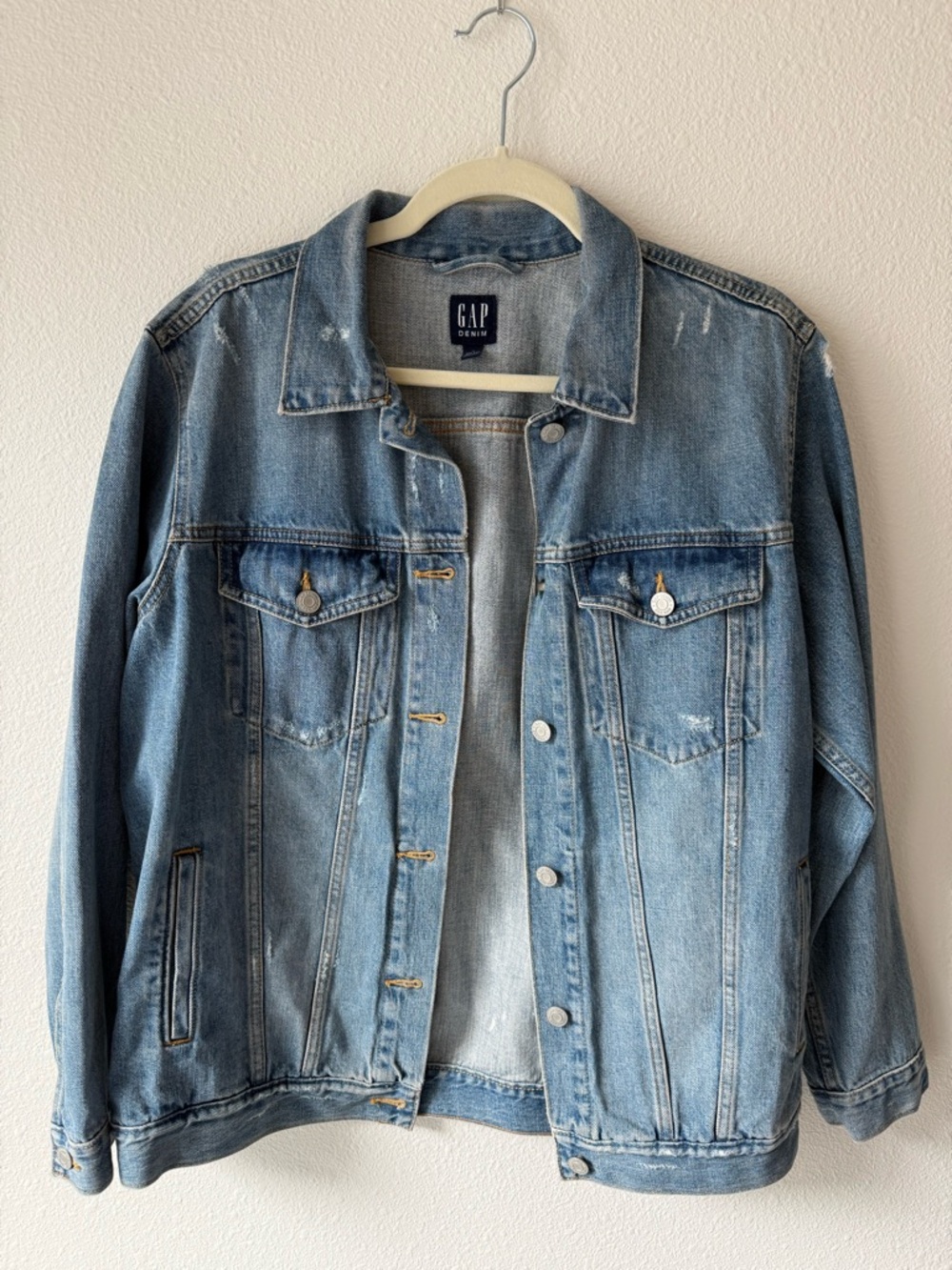 Gap Distressed Oversized Icon Denim Jacket